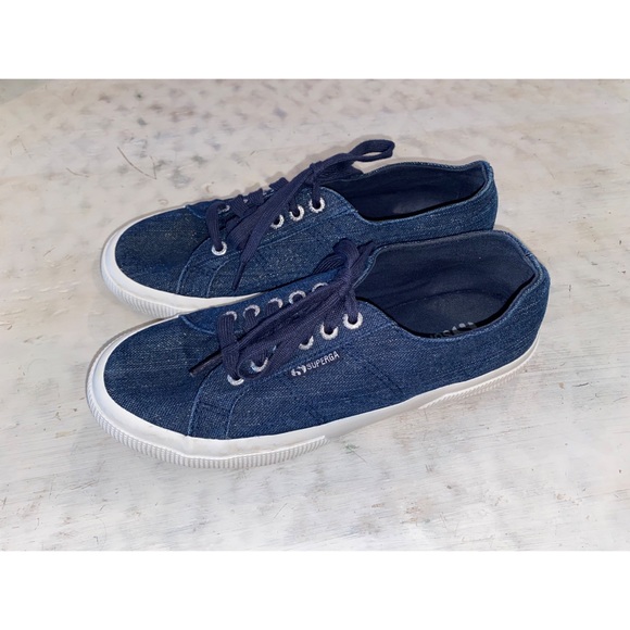 Superga S00C1X0 Blue Low Top Lace Up Sneaker Shoes | size 6.5 - Picture 9 of 9